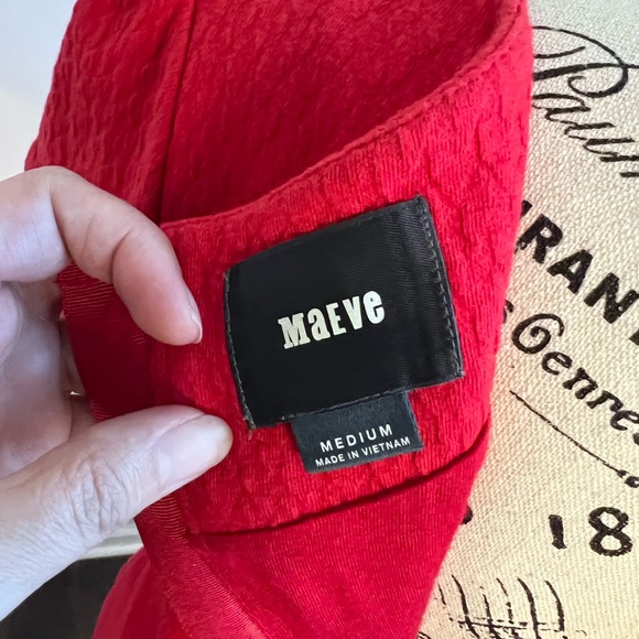 Maeve Red Tulip Hem Knit Dress Size Medium with Exposed Back Zip Up Size Med - Picture 11 of 13